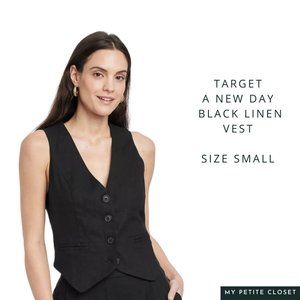 Target Sleeveless Black Linen Vest Size Small